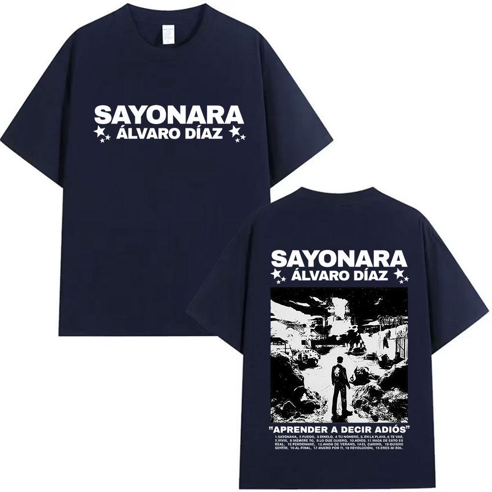 Rapper Alvaro Diaz Sayonara's 2025 Tour Album Cover T-shirt Men's Hip-hop Gothic Summer Print 100% Pure Cotton T-shirt