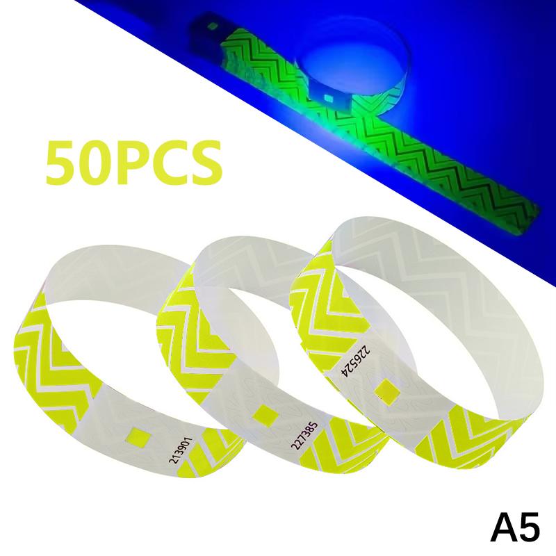 

50/100 шт. Неоновые полосатые бумажные браслеты Водонепроницаемые флуоресцентные одноразовые защитные браслеты для концертов, вечеринок, мероприятий