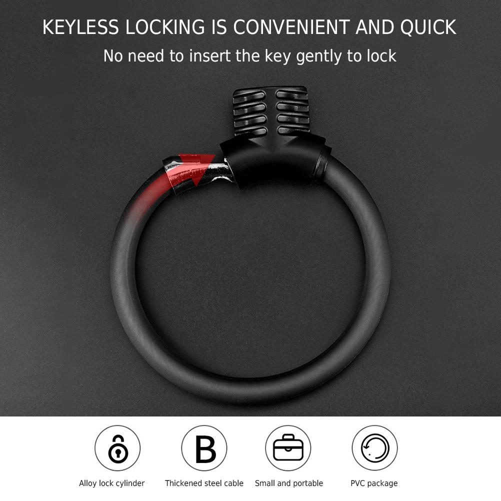 Fahrradkabelschloss mit Schlüssel Hochsicherheitsschloss 12mm Kabel Diebstahlschutz Fahrradschloss für Rennrad Roller