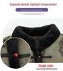 Printed Winter Plush-Lined Stand Collar Jacket for Middle-Aged & Elderly Women: Warm, Plus Size, Frog Button Cotton Coat