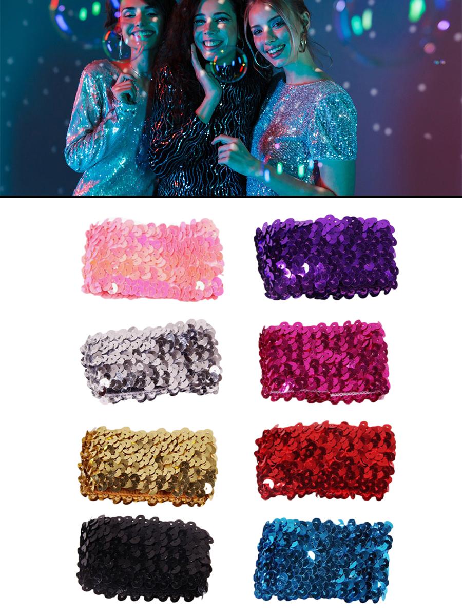 

PDTO женский браслет с блестками и блестками, эластичный браслет, сценический ремешок для рук, декор