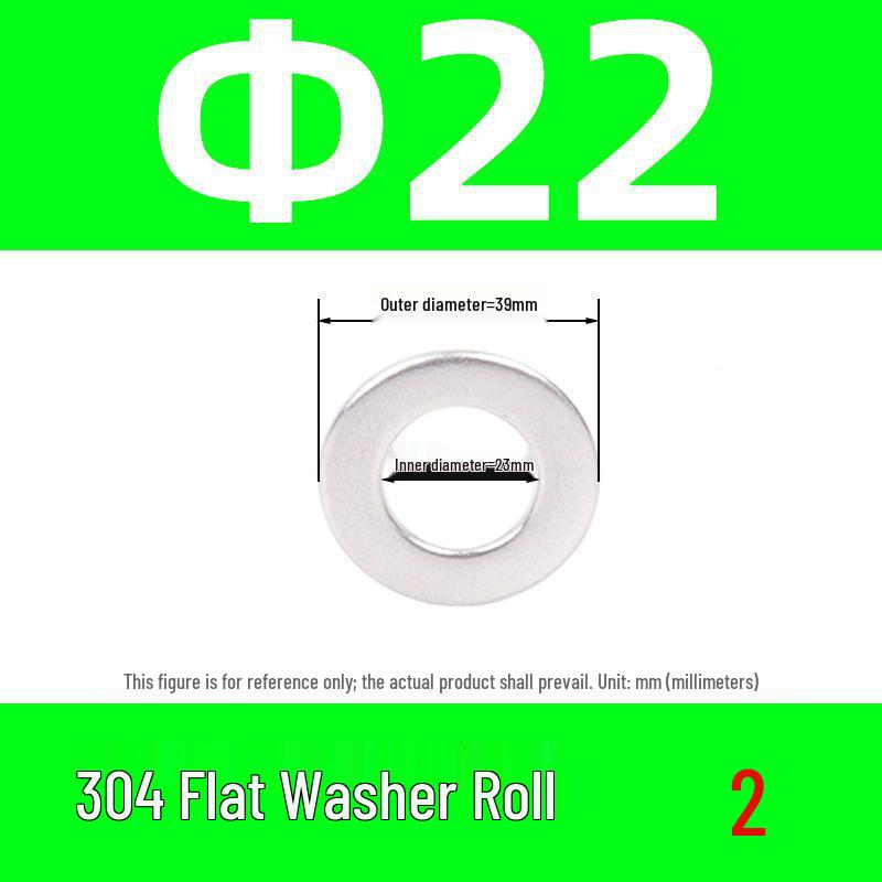 304 Stainless Steel Flat Washer M2-M30 – Oversized Option Available – Free Shipping