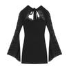 Pure Desire Sexy Sweet Hottie Backless Lace Long-sleeved Dress Women's Autumn Tight and Thin Bottom Hip-wrapped Short Skirt