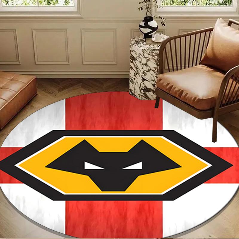 1PC Rug Wolves Team Emblem Round Mat Home Decor, Chair Rug For livingroom,Bedroom, Doormat Home Decor Birthday Gift Christmas Gifts