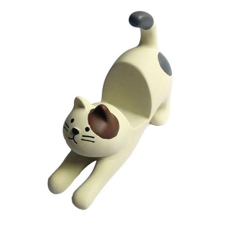 

Stretch Waist Cat Phone Holder - Cute Desk and Dorm Resin Ornament