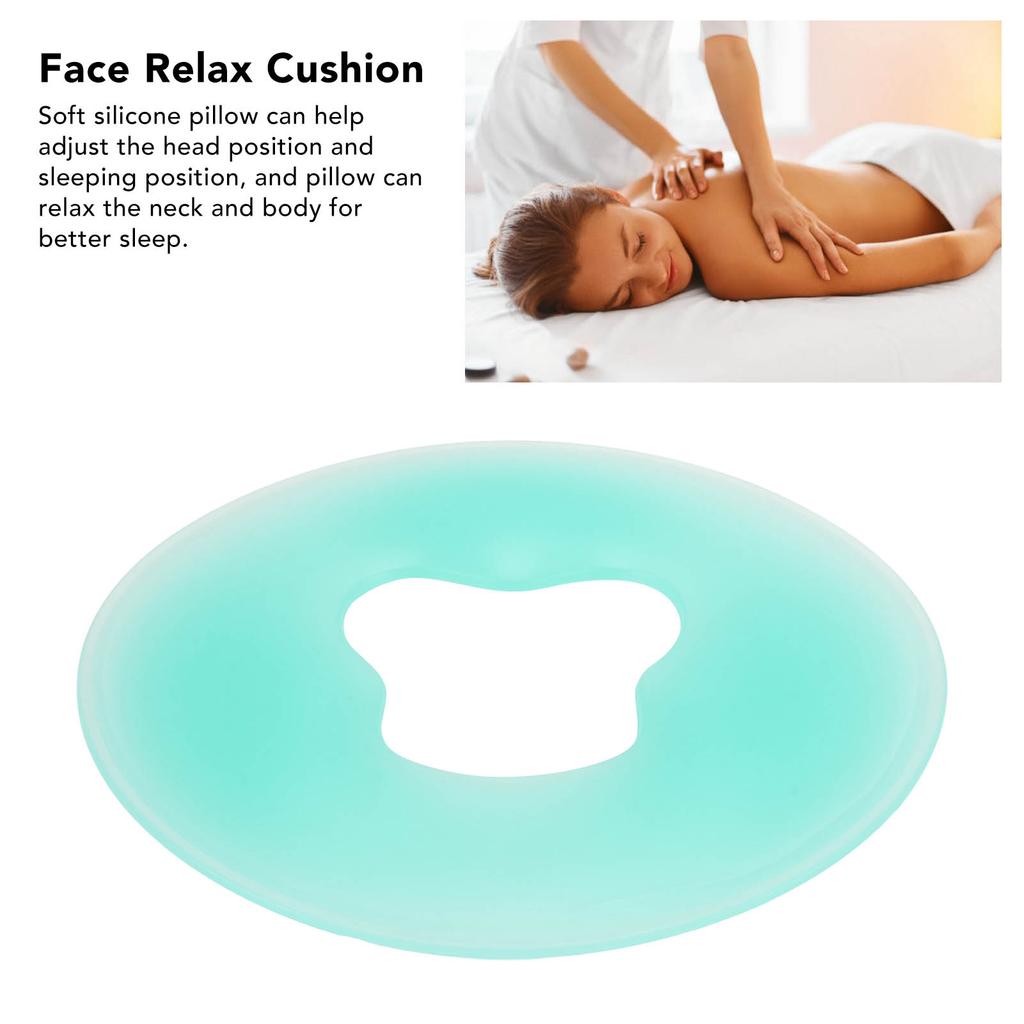 Soft Silicone Pillow Comfortable Skin Friendly Round   Spa Relax Silicone Face Pillow