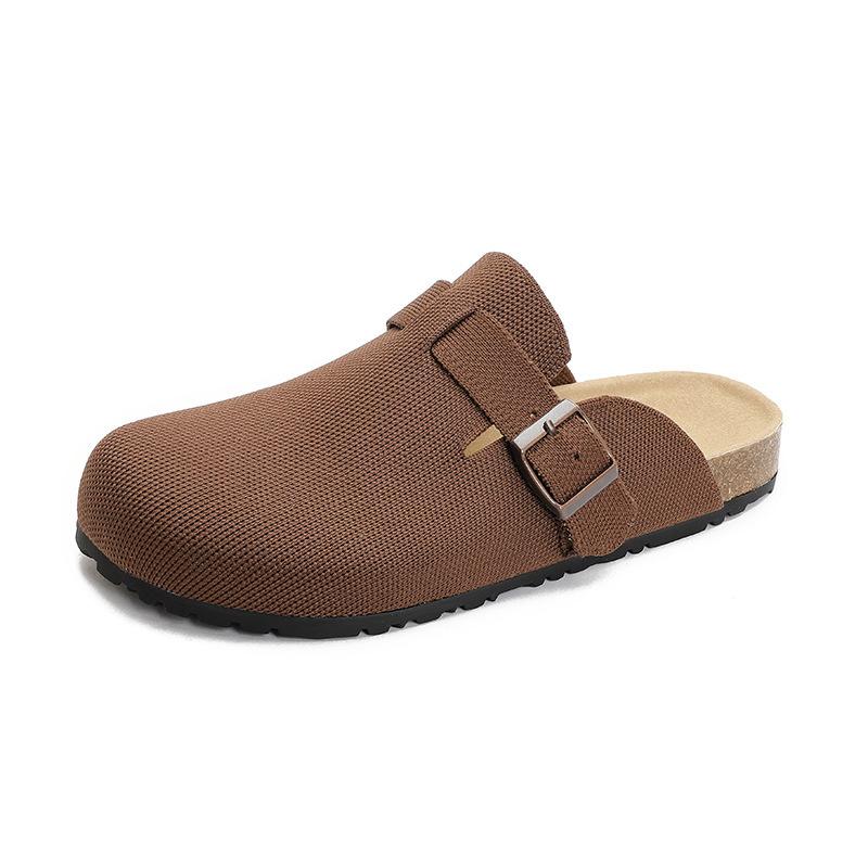 

Retro women s new lazy single shoes, one-pedal maternity shoes, knitted buns, beans, half-drag soft soles 40