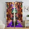 2 pcs   versatile polyester transparent curtains for home decoration Mardi Gras Dinosaur for use in bedrooms and living rooms