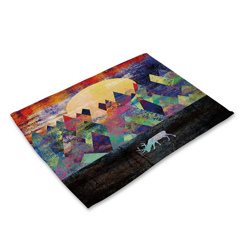 Domácí dekorace Lněné prostírání na jídelní stůl Luxusní severský geometrický vzor Kuchyňská podložka 40x30cm Podložky pod hrnky Podložky pod misky Podložka pod šálek