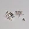 Retro Silver Lion Door Buckle Ear Studs - Unisex Fashionable Mythical Beast Design.