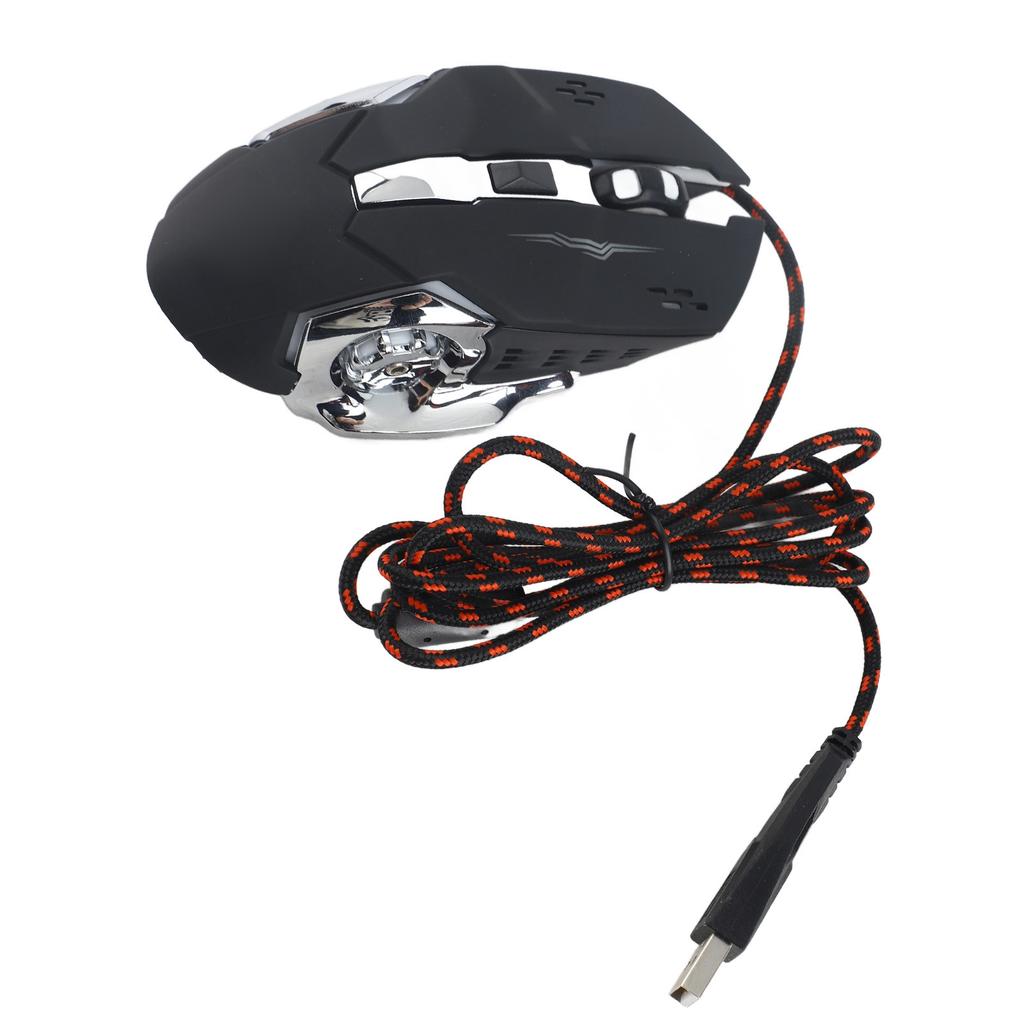 Kablet Gamingmus USB Optisk Datamus med RGB Bakbelysning 4 Justerbare DPI Opptil 3600 Bærbar PC