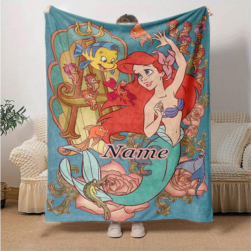 Custom 1pc Mermaid Fantasy Adventure Blanket, Soft And Comfortable Blanket, Casual Warm, Camping Travel Blanket, Birthday Gift Q910195