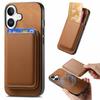 B2 For iPhone 16 Case Detachable Magnetic Card Bag Leather+TPU Phone Cover