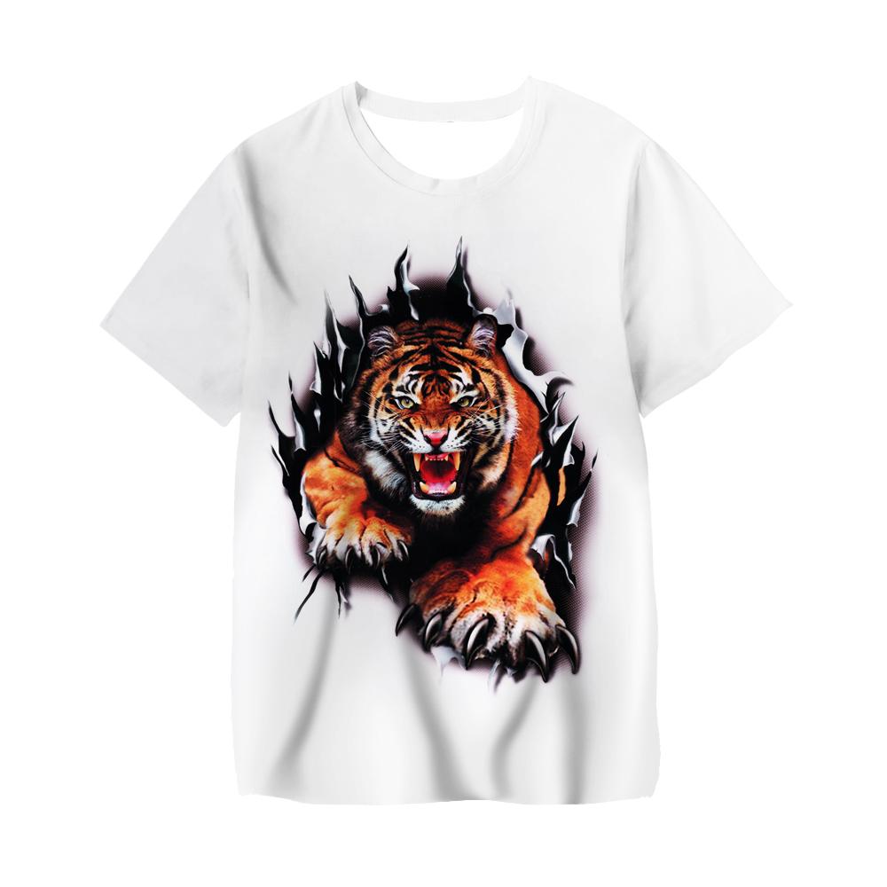 

Летний топ с круглым вырезом и 3D-принтом животных, модные повседневные мужские футболки с коротким рукавом 6XL