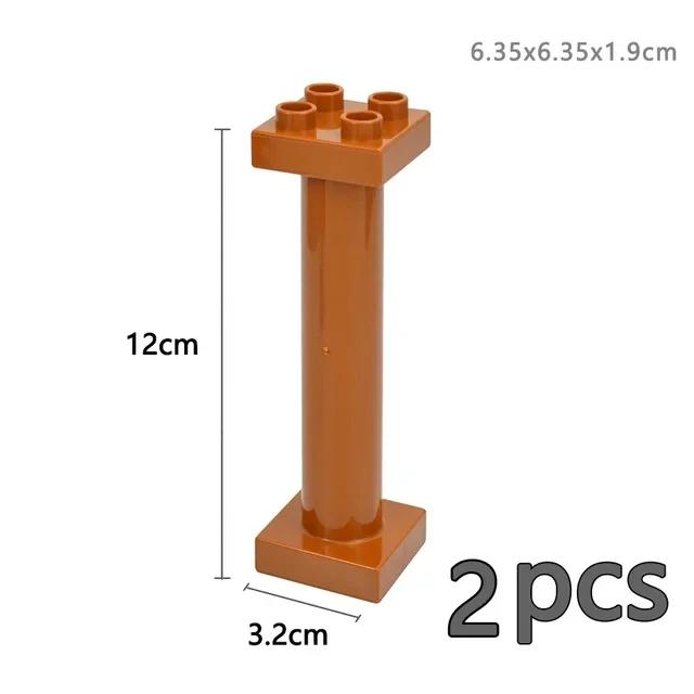 Store byggeklosser Slide Swing Seesaw Park Lekeplass Series Large Pillar Murstein Barn Barn Pedagogisk Leke Kompatibel Duploe