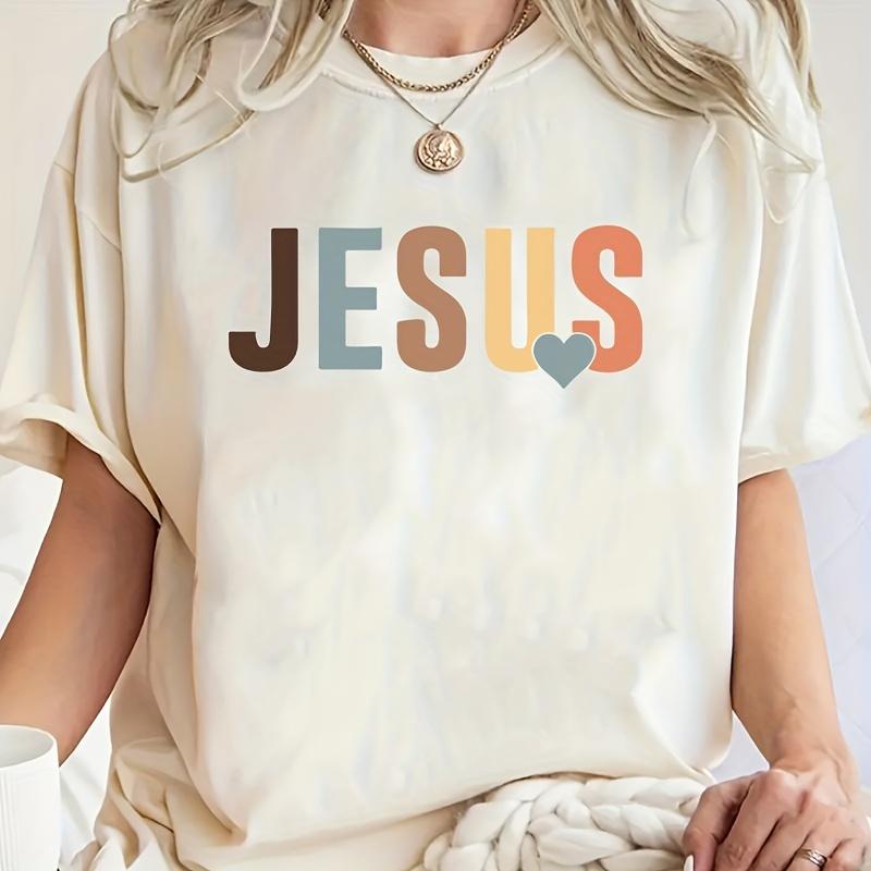 

Jesus Letter 90s Streetwear Fashion Girls TShirts Harajuku White Clothing Short Sleeve Summer Tees Casual FeUnisex ONeck Tops S