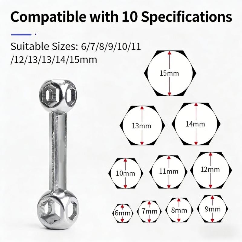 Innovative Multifunctional Sockets Wrenches Set Solid And Portable Ten Size For Bicycles Enthusiasts And DIY Projects