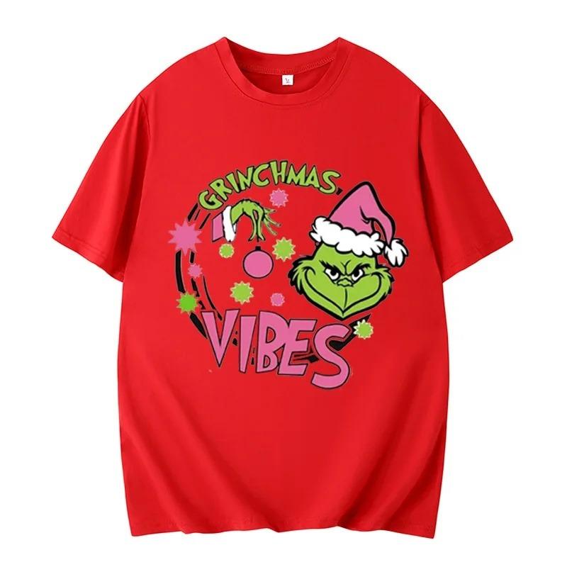 Christmas Cartoon Green Fur Monster 3D Printed Women's Short Sleeve Tees Top Kids Girl Casual Pullover