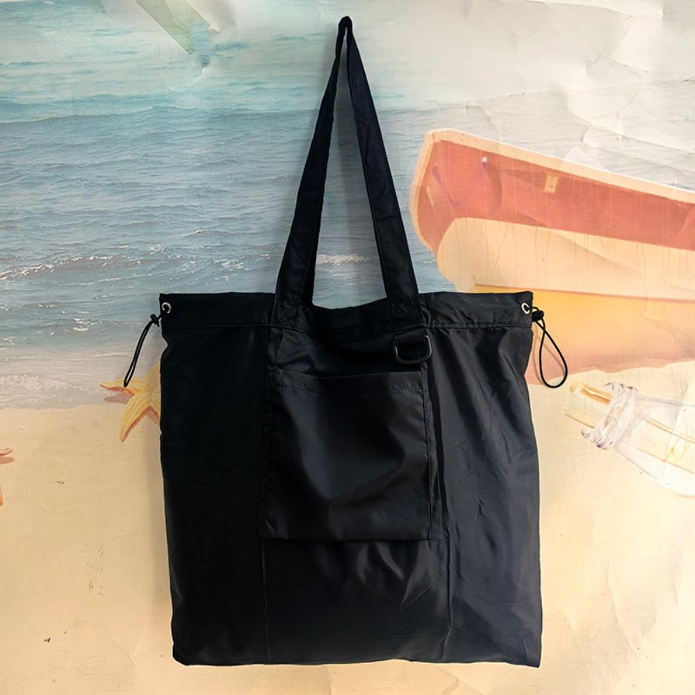 Reusable Foldable Shopping Bag Large Capacity Drawstring Handbag Durable Tote Bag  Outdoor