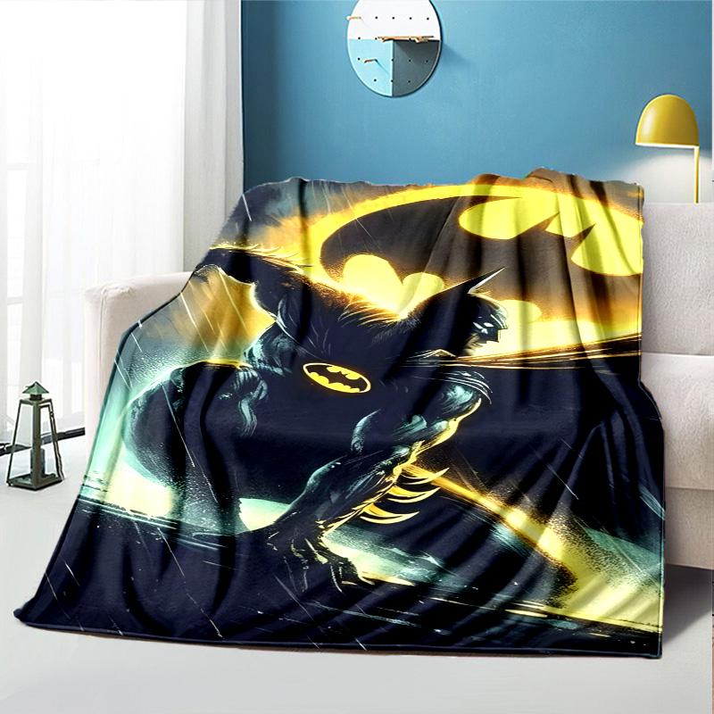 Batman Pattern Blanket for Home Decoration, Bed, Sofa, Car Travel, Camping, Suitable for All Seasons, Birthday Christmas Gift