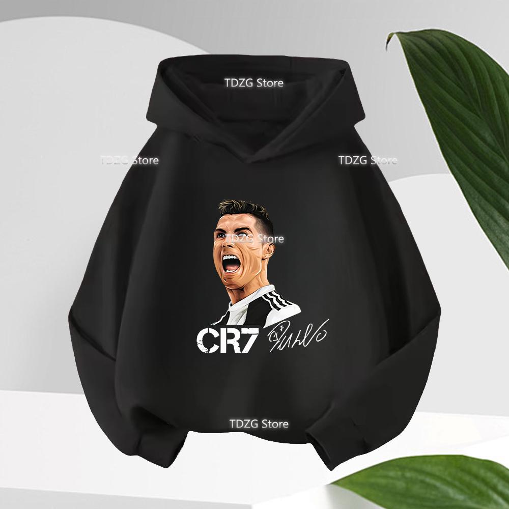 

Креативна принтована дитяча худі Ronaldo Осіння флісова толстовка з капюшоном Дитячий одяг для хлопчика та дівчинки Спортивний одяг Пуловер Топи 130