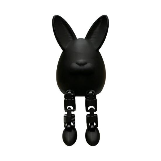 Easter Egg Bunny Figurine, 3D Printed Poseable Rabbit Statue with Movable Legs, Cute Desktop Ornament for Home, Office
