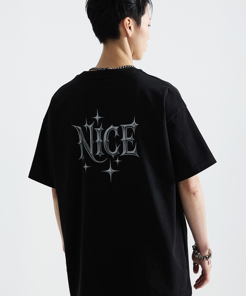Keuleogsi Nice Print Drop Shoulder T-Shirt Black
