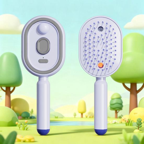 Electric Steam Hair Brush with Water Spray Reduce Frizz Anti-Static Misting Hairbrush Portable Travel Cordless Fluffy Hair Detangling Brush