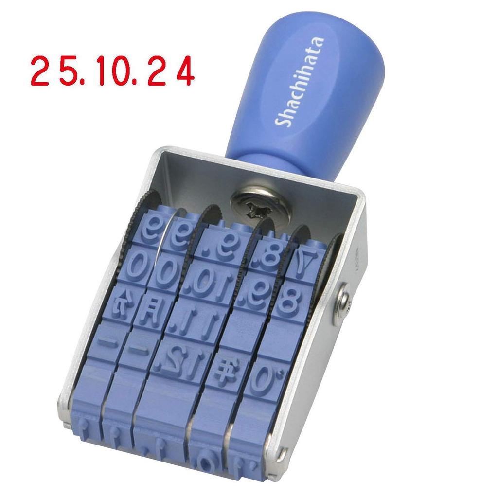 Shachihata Rotating Rubber Roman Size 36 X Gothic Font Stamp, Date, 2, Approx. 7mm,