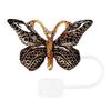 Cute Butterfly Straw Caps Silicone Toppers Covers for 10mm Straws, Dust-Proof Reusable Party Charms Guests Tumblers, Colorful Tips Accessories Coffee