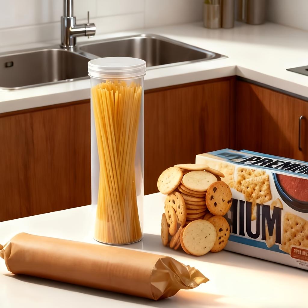 Contenitore Rettangolare Trasparente Sigillato per Alimenti con Coperchio a Ribalta - Scatola Organizzatrice in Plastica Riutilizzabile per Cucina, Adatto per Pasta, Biscotti, Snack