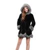 Imitation mink fur, imitation mink fur integrated jacket medium and long hooded cotton-padded jacket, imitation fur waist