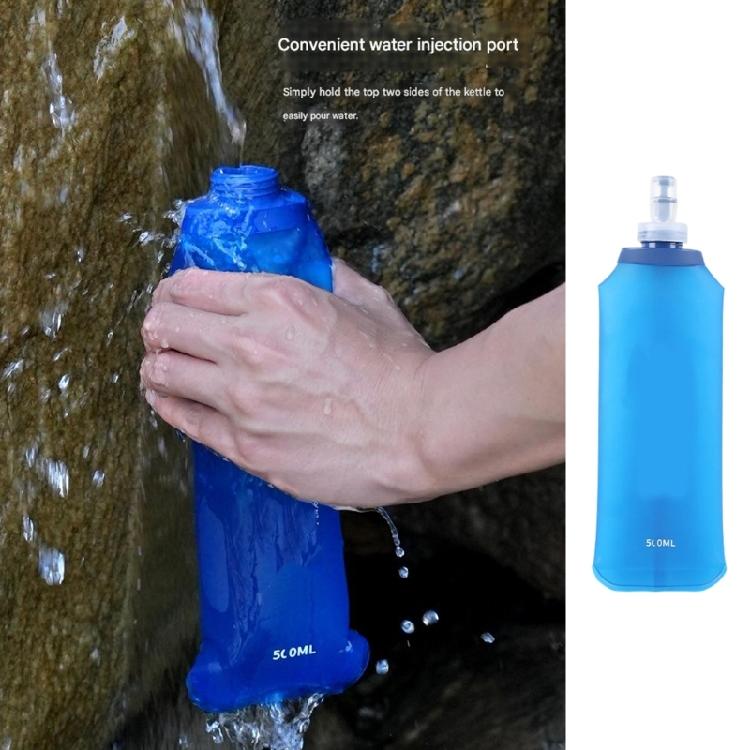 Weiche Trinkflasche, faltbar, tragbar, ideal zum Wandern, Radfahren und Klettern