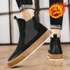 Hot Sale Black Plush Men's Winter Shoes Designer Suede Chelsea Boots Men Slip On Platform Men Boots Casual High top Ankle Shoes