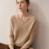 Women's Cashmere V-Neck Solid Color Soft Loose Sweater - Autumn/Winter New Arrivals