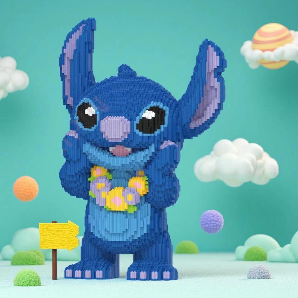 Extra Large Stitch Building Blocks Compatible with LEGO: Interlocking Puzzle Toys for Boys and Girls, Educational Gifts
