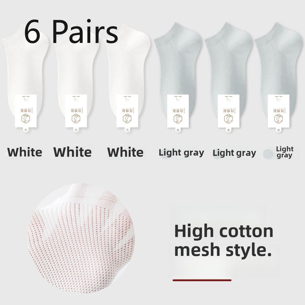 6 Pares Meias Femininas de Verão de Malha Ultrafinas Sem Costura Absorventes de Suor Calcanhar Que Não Desliza