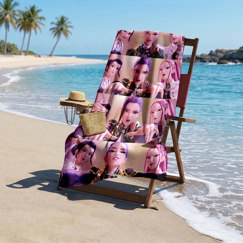 Kpop Hunter Fashion Beach Towel: Ideal for Summer Adventures Soft, absorbent and quick drying suitable for swimming and bathing