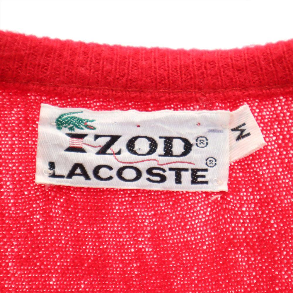 Lacoste 70s Vintage Izod Spool Tag Long Sleeve V Neck Sweater 2 Red Knit Men's Used