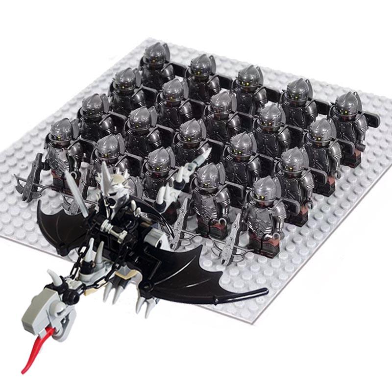 Moc Uruk-hai Strong Orc Army Soldiers with Witch King leader Mini Figure Building Block Set Toys for Children as Birthday gifts