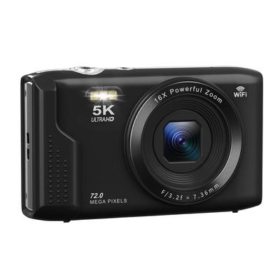 AiMike Digital Camera That Can Send Smartphones 5K WIFI Transfer Function 72 Million Pixels Includes 64GB microSD Card 16x Zoom Autofocus LED Light