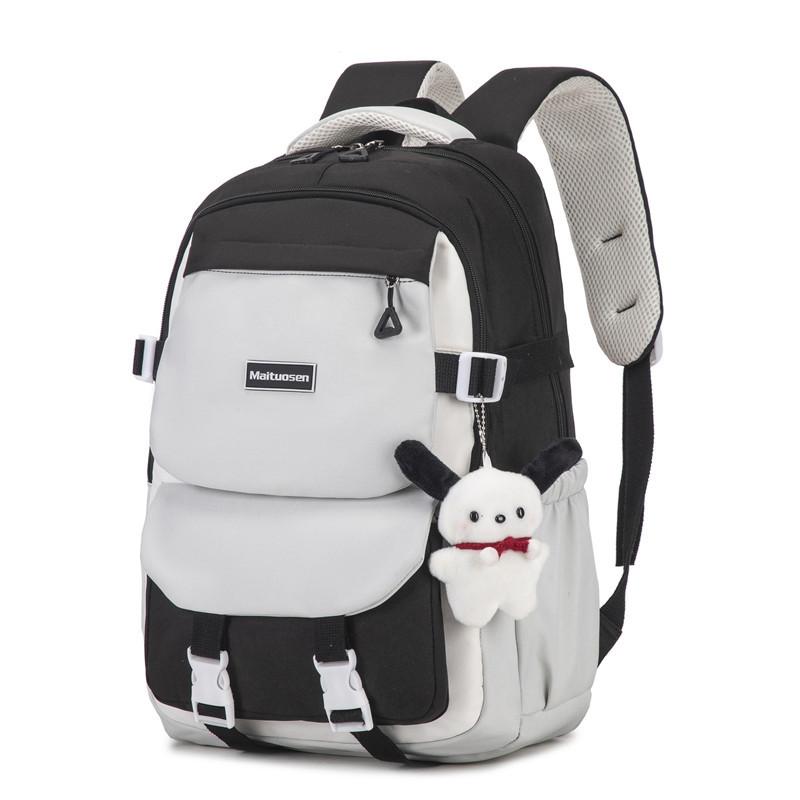 Schoolbag schoolbag junior high school girls Japanese ins college high school versatile contrasting color backpack niche design college