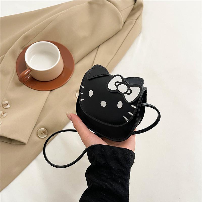 Hello Kitty Mini Bag for Girls Cute Cartoon Cat Shoulder Crossbody Bag Small Square Coin Purse KTB