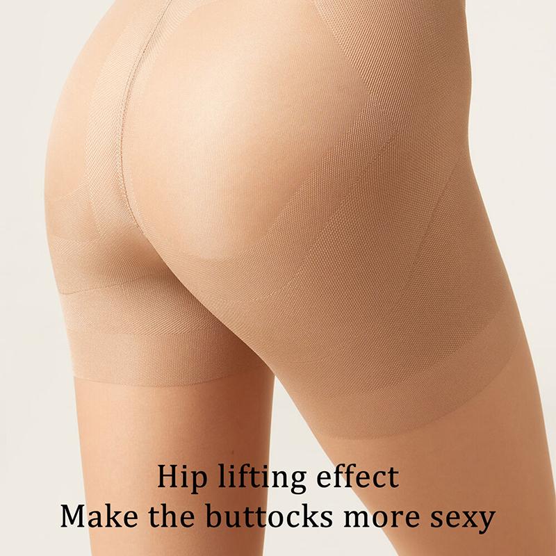 Collant Trasparenti 40D da Donna Primavera Estate Controllo Pancia Collant Sottili Elastici Sollevamento Glutei Calze Punta Rinforzata