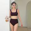 New split sexy swimsuit women cover their bellies and look thin, small breasts gather conservative bikini hot spring swimsuit
