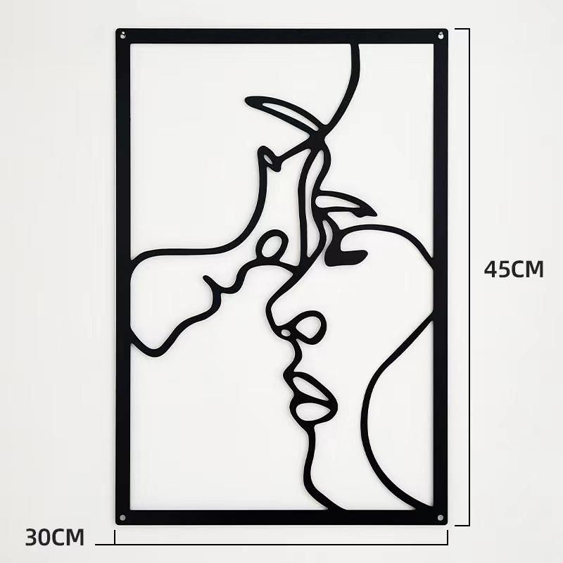Metal Wall Painting Iron Wall Hanging Decoration Nordic Woman Silhouette Home Decor Macrame Wall Ledges Living Room Decor Gift