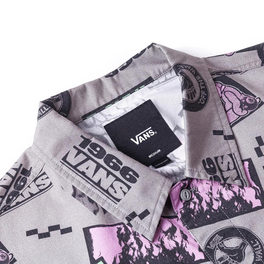 Vans Shirts Men's Gray Lapel Moderate VN000NMAEFM