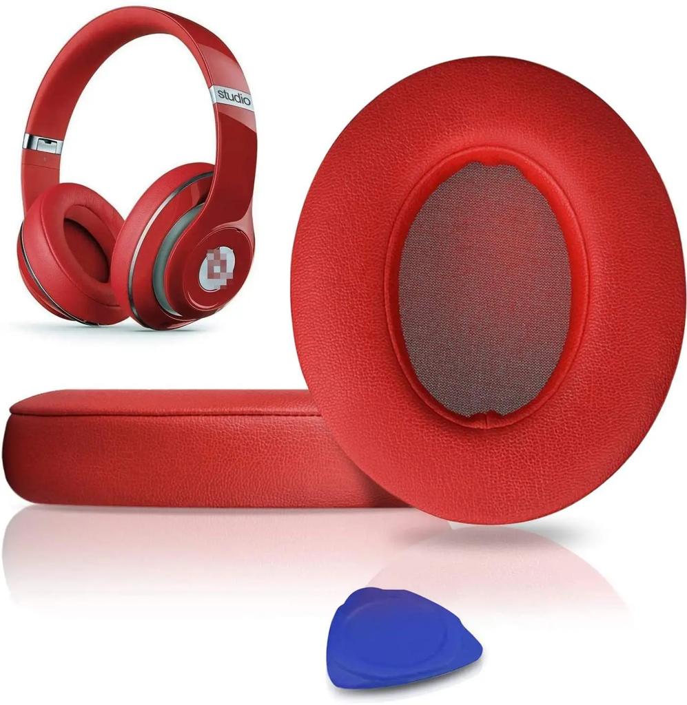 Náhradní náušníky pro Beats Studio 2 Studio 3 z proteinové kůže a paměťové pěny, náušníky, náhradní polštářky do uší pro sluchátka Beats Studio 2 Studio 3.