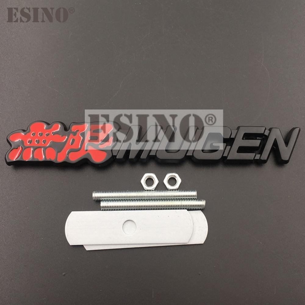 New Car Styling 3D Metal Chrome Zinc Alloy Emblem Car Grill Badge Emblem Auto Accessory for Honda Mugen Power