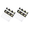 2 Pcs Terminal Block Dual Rows 60A 600V Compact Terminal Block Barrier Strip with PC Shell for Power Distribution